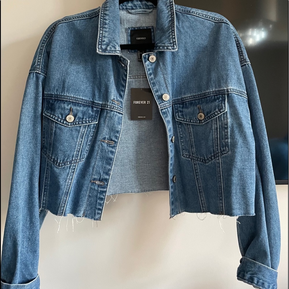 Forever 21 cropped jean jacket